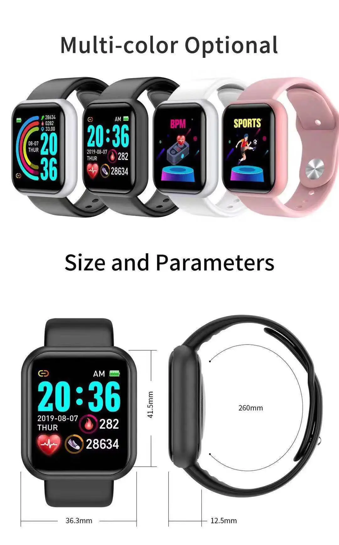 Smartwatch Touch - Умные часы D20 Pro для мужчин,