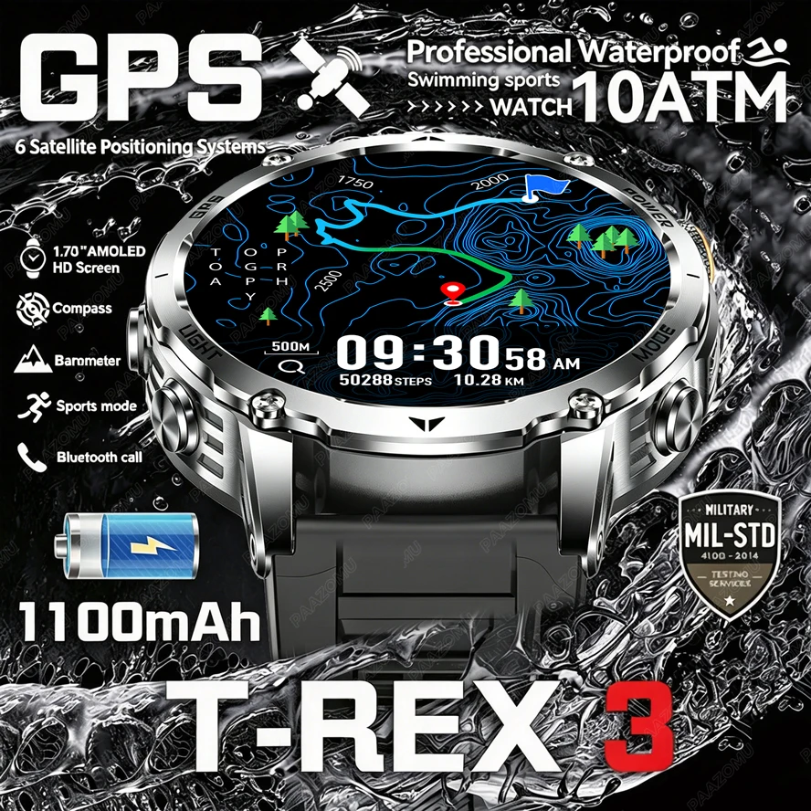 Smartwatch M Active - Смарт-часы T-Rex 3 военного класса с
