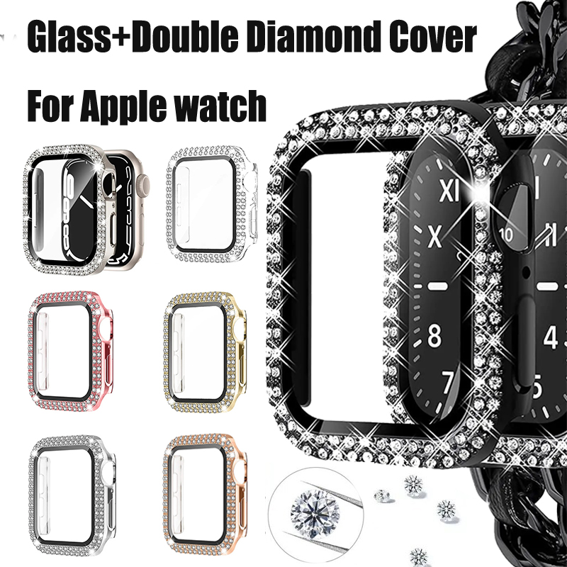 Smartwatch Band Accessories - Стекло + алмазный чехол для Apple