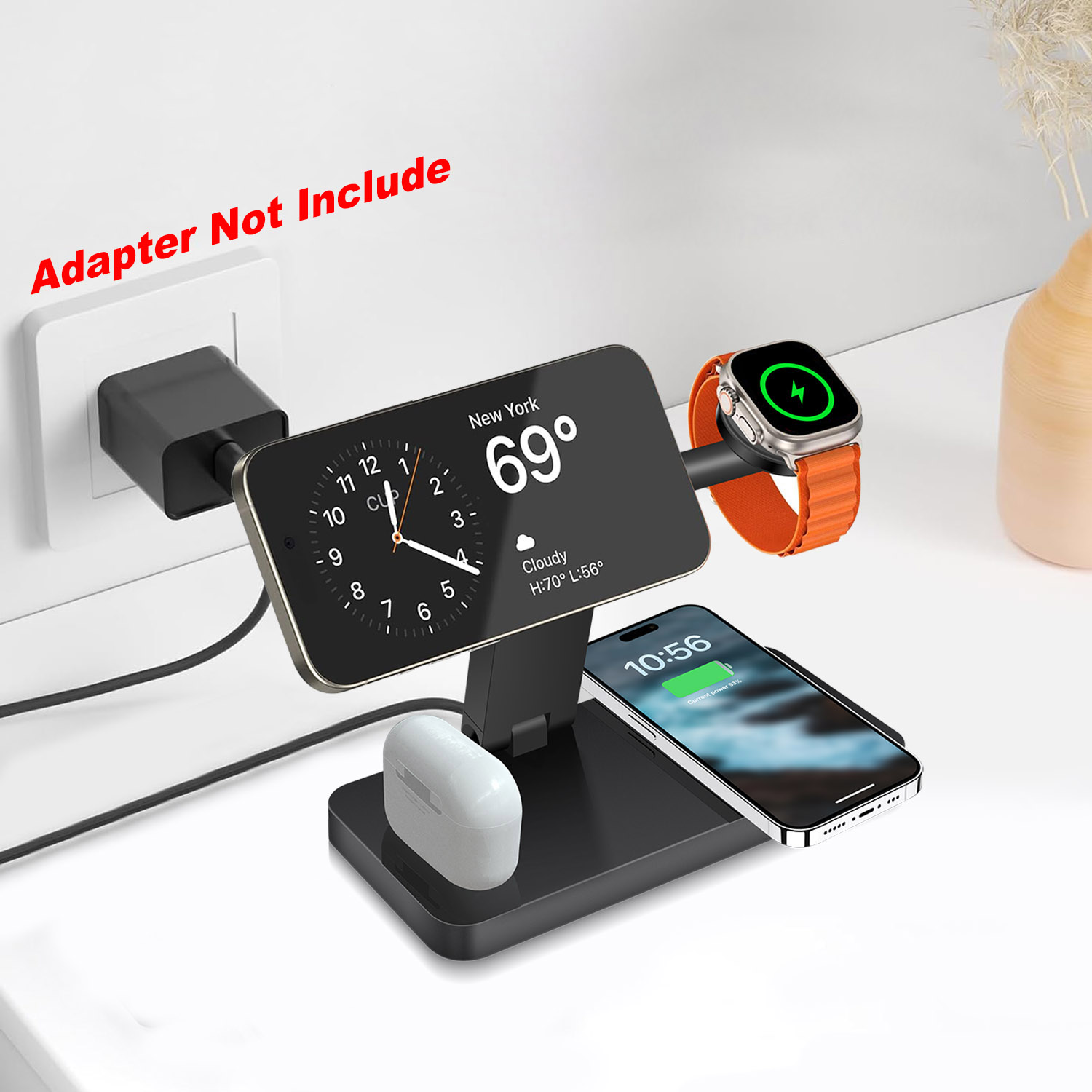 Smartwatch Ac - Магнитная беспроводная зарядная станция 4-в-1 для