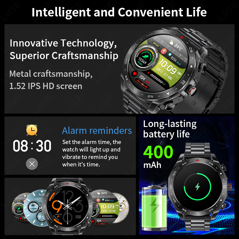 Умные часы LIGE с наушниками,  – обзор и цена Smartwatch Headset