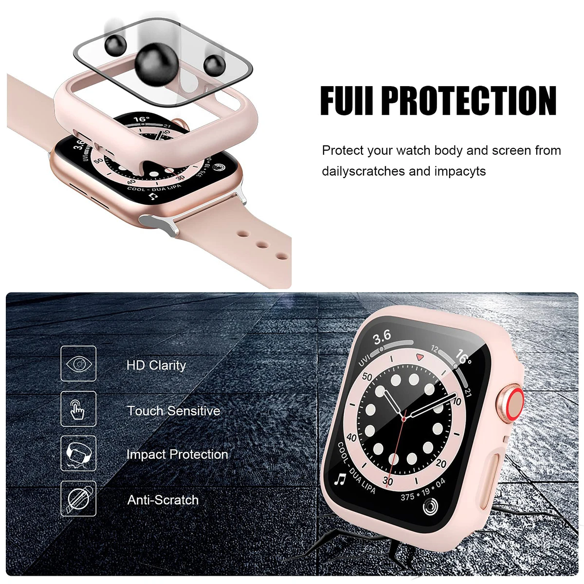 Закаленное стекло + чехол для  – обзор и цена Smartwatch Band Accessories