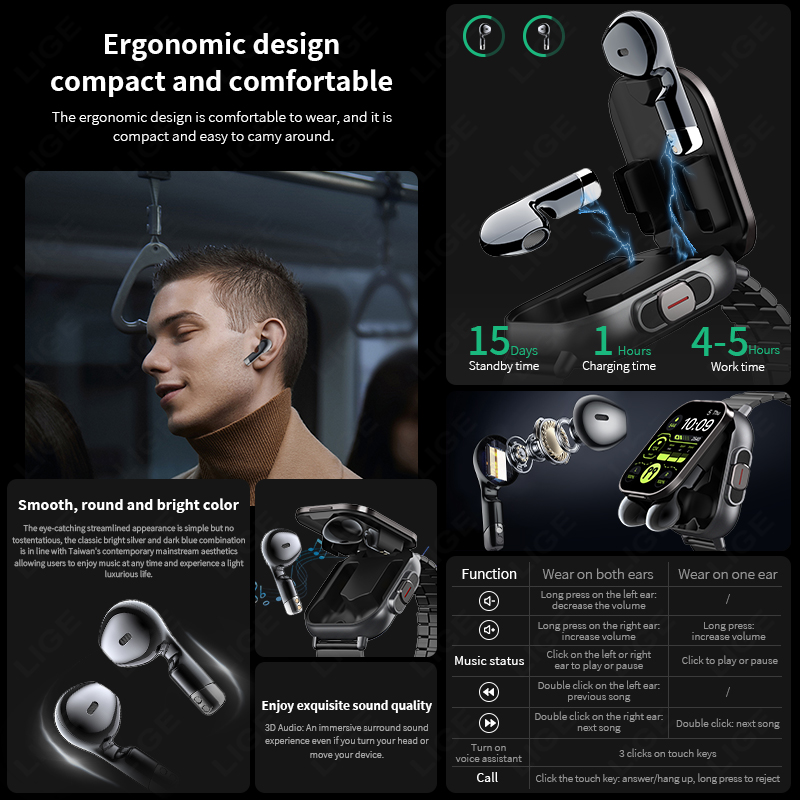 NFC Смарт-часы TWS Гарнитура 2 – обзор и цена Smartwatch Headset