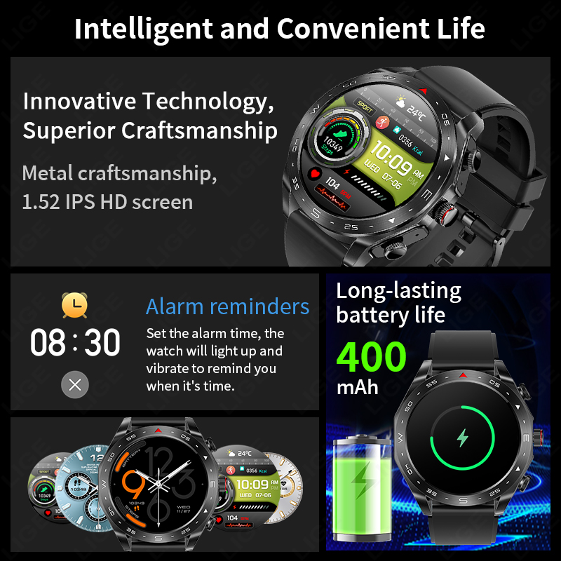 LIGE с наушниками Bluetooth На – обзор и цена Smartwatch Headset
